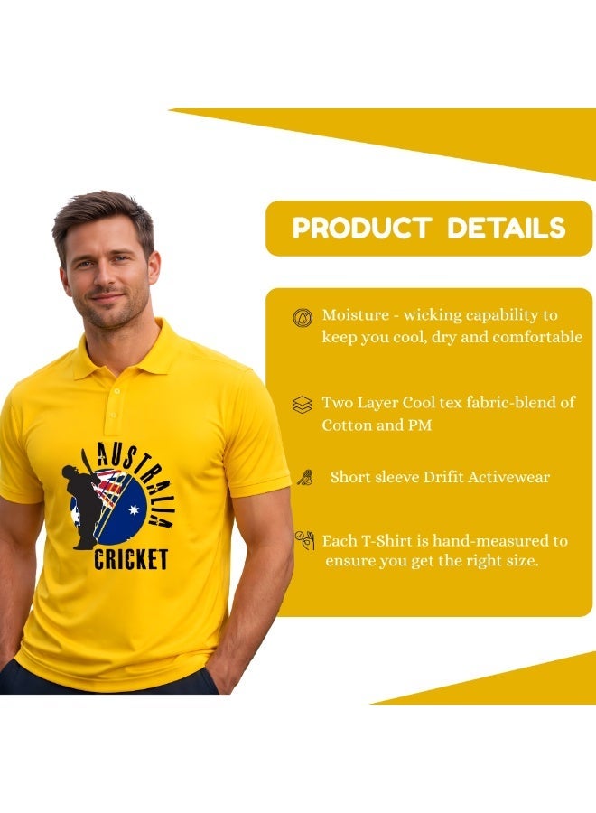 Australia Jersey T-Shirt for Adults - Unisex Australia Printed Dry-Fit Sports Jersey T-Shirt - Ideal Australia Jersey T-Shirt for Cricket Matches - Image 5